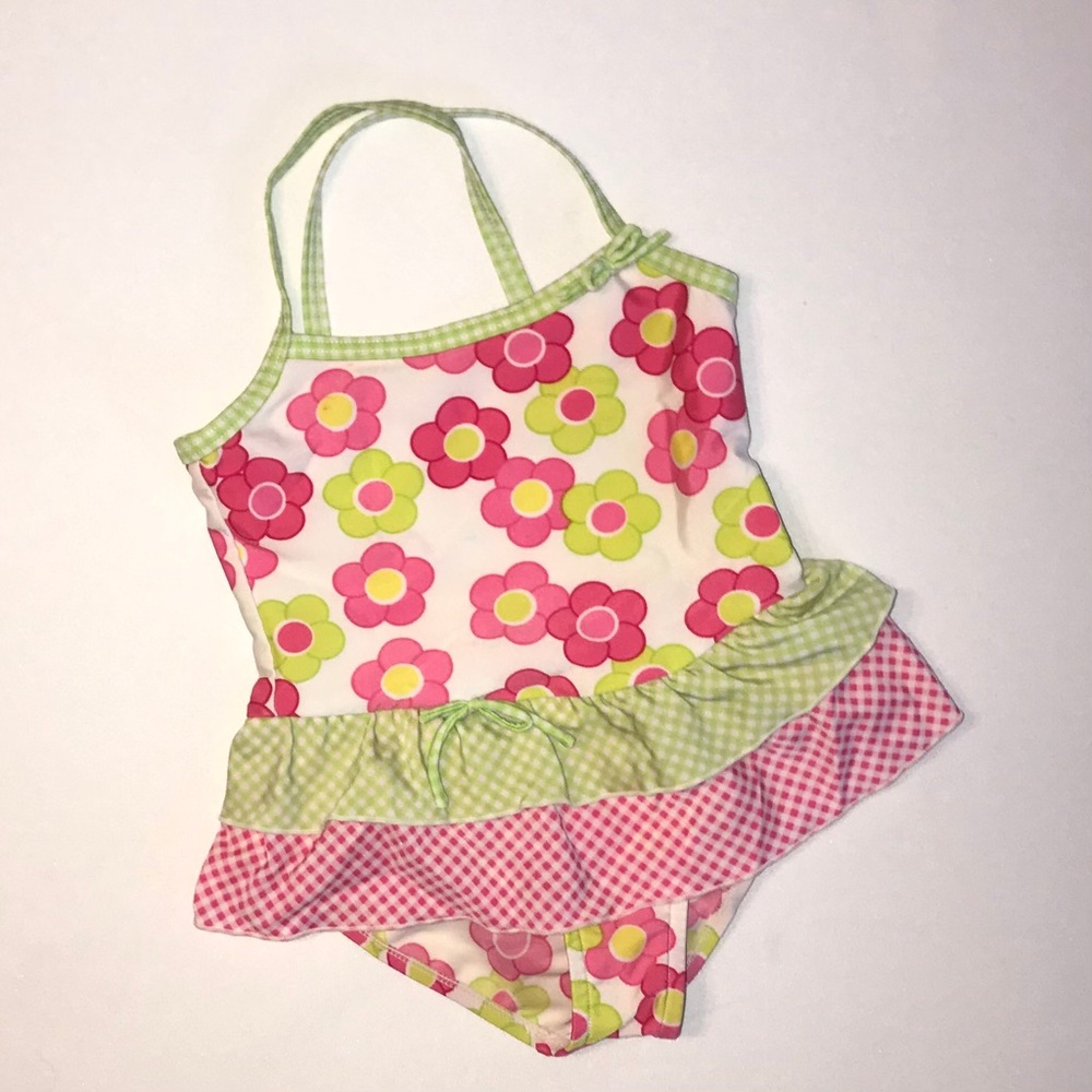 BT KIDS 1-piece Ruffled Swim Suit EUC Sz 3T